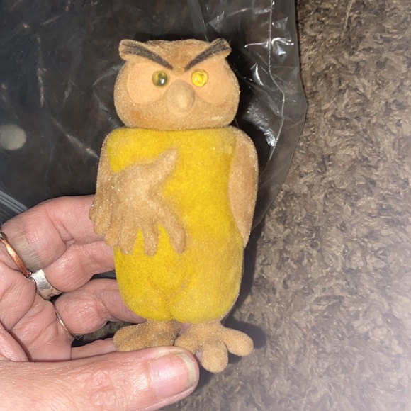 1960s Disney Pooh 5 Flocked Dolls 5" Tigger Piglet Owl Eeyore - Picture 5 of 6